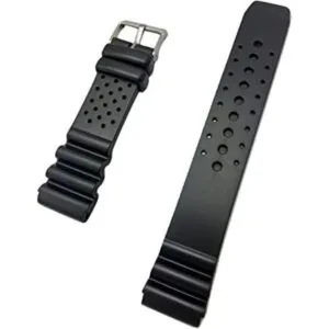 Correa de reloj de material de PVC de goma negra de 0.866_1