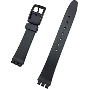 14 mm Negro hule Watch Band Material cómodo y duradero PVC_1