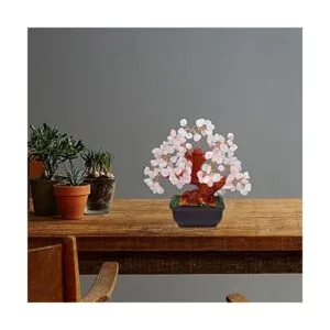 Bonsai decorativo Feng Shui de cristal de cuarzo rosa_6