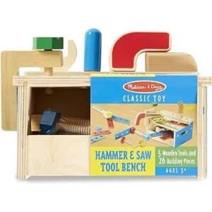 Banco de herramientas con martillo y sierra set de_6