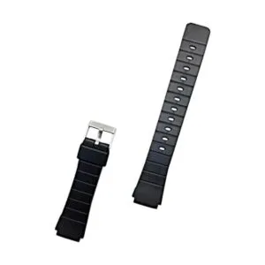 Correa de reloj de goma negra de 0.630 in cómoda y_1