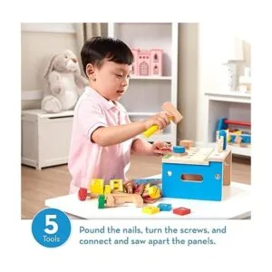 Banco de herramientas con martillo y sierra set de_2