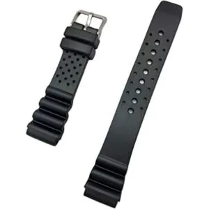 Correa de reloj de goma negra de 0.787 in de material de_1