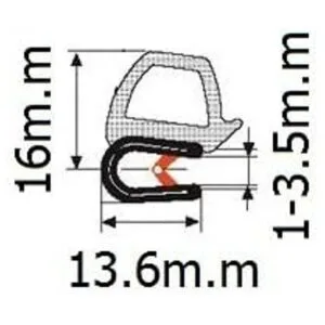 Foco horizontal para puerta de caucho de 0.62 pulgadas de