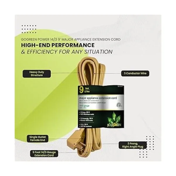 GoGreen Power GG25609 Cable de electrodoméstico SPT de