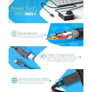 Pwr Cable de carga USB de 6 pies para cámara de acción_2
