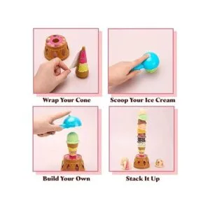 Juego de equilibro con torre de helados con cucharón para_3