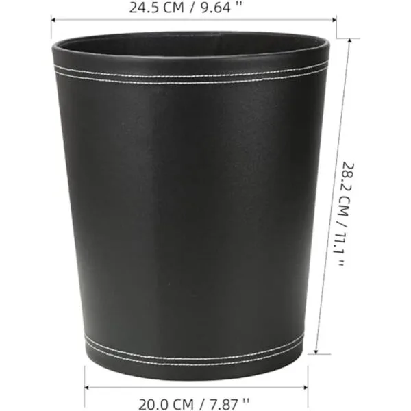 KINGFOM Cubo de basura clásico de piel sintética pequeño