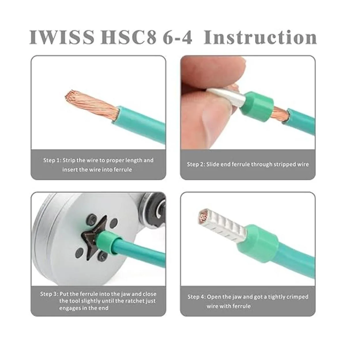 Alicates crimpadores IWISS HSC8 64 autoajustables_4