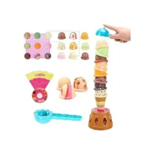 Juego de equilibro con torre de helados con cucharón para_2