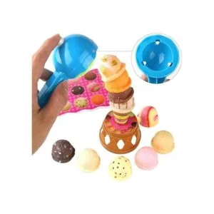 Juego de equilibro con torre de helados con cucharón para_4