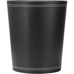 KINGFOM Cubo de basura clásico de piel sintética pequeño
