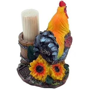 Farm Rooster and Old Fashioned Water Pail Juego de_4