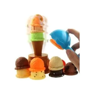 Juego de equilibro con torre de helados con cucharón para_5
