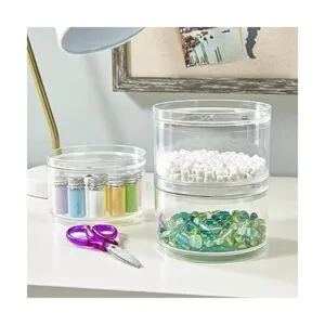 3 recipientes apilables de accesorio de pelo de plástico_4