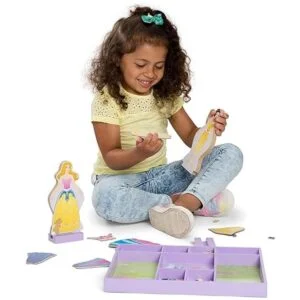 Juego de princesas de madera con vestidos magnéticos para_4