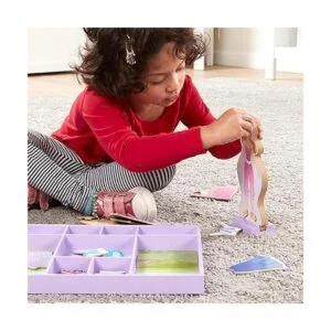 Juego de princesas de madera con vestidos magnéticos para_6