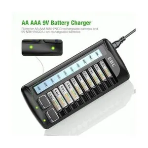EBL Cargador de batería universal LCD de 12 bahías para_3