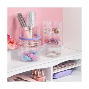 3 recipientes apilables de accesorio de pelo de plástico_6