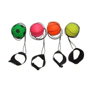 GOGO Pack de 6 bolas de goma con correa para la muñeca y_2