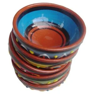 Conjunto de 5 cuencos pequeños de terracota pintados a_3