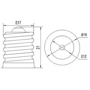 Electop E17 a E12 adaptador de zócalo convertidor de base_5