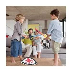 Juego combinado de 4 piezas de espada y escudo de doble_6