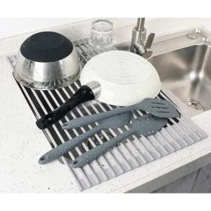 Surpahs Escurridor de platos plegable enrollable de acero_2