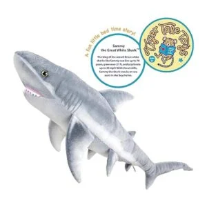 Sammy The Shark Peluche de animal de peluche blanco de 34
