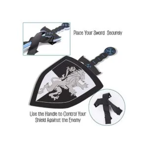 Juego combinado de 4 piezas de espada y escudo de doble_3