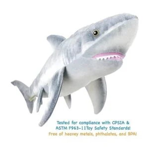 Sammy The Shark Peluche de animal de peluche blanco de 34