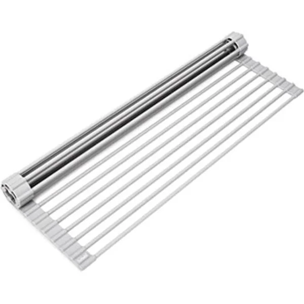 Surpahs Escurridor de platos plegable enrollable de acero_1