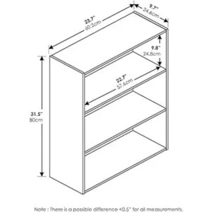 Furinno Pasir Estantería abierta de 3 niveles color café_3