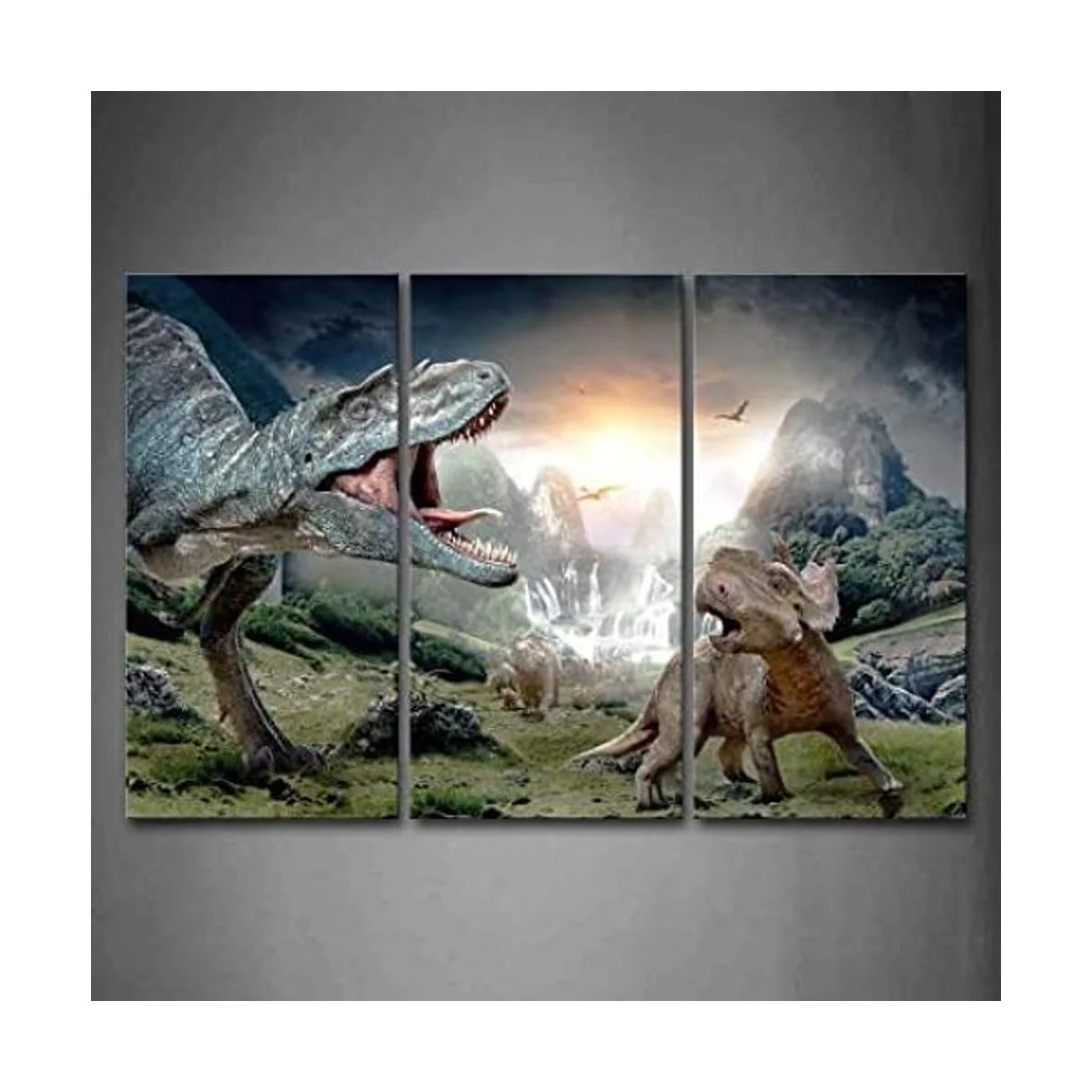 First Wall Art Pintura de dinosaurio de boca abierta con