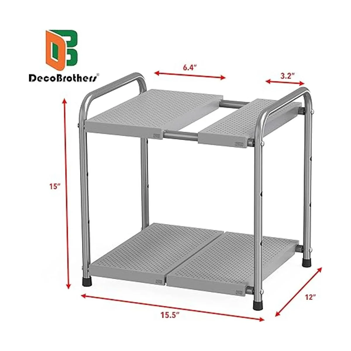 DecoBros organizador de estante expansible de 2 niveles_5