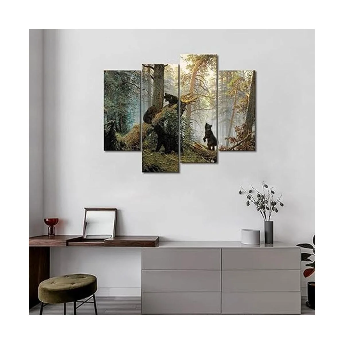 First Wall Art Arte de pared de árbol roto de osos juegan_3