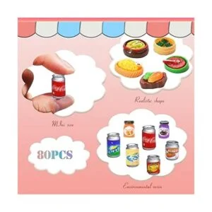 80 piezas en miniatura para alimentos y bebidas mezcla de_3