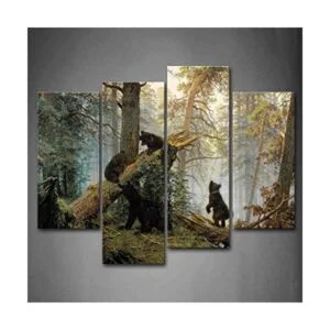 First Wall Art Arte de pared de árbol roto de osos juegan_1