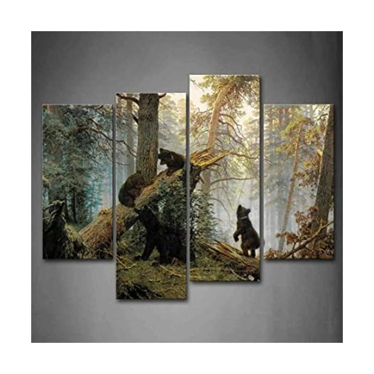 First Wall Art Arte de pared de árbol roto de osos juegan_1