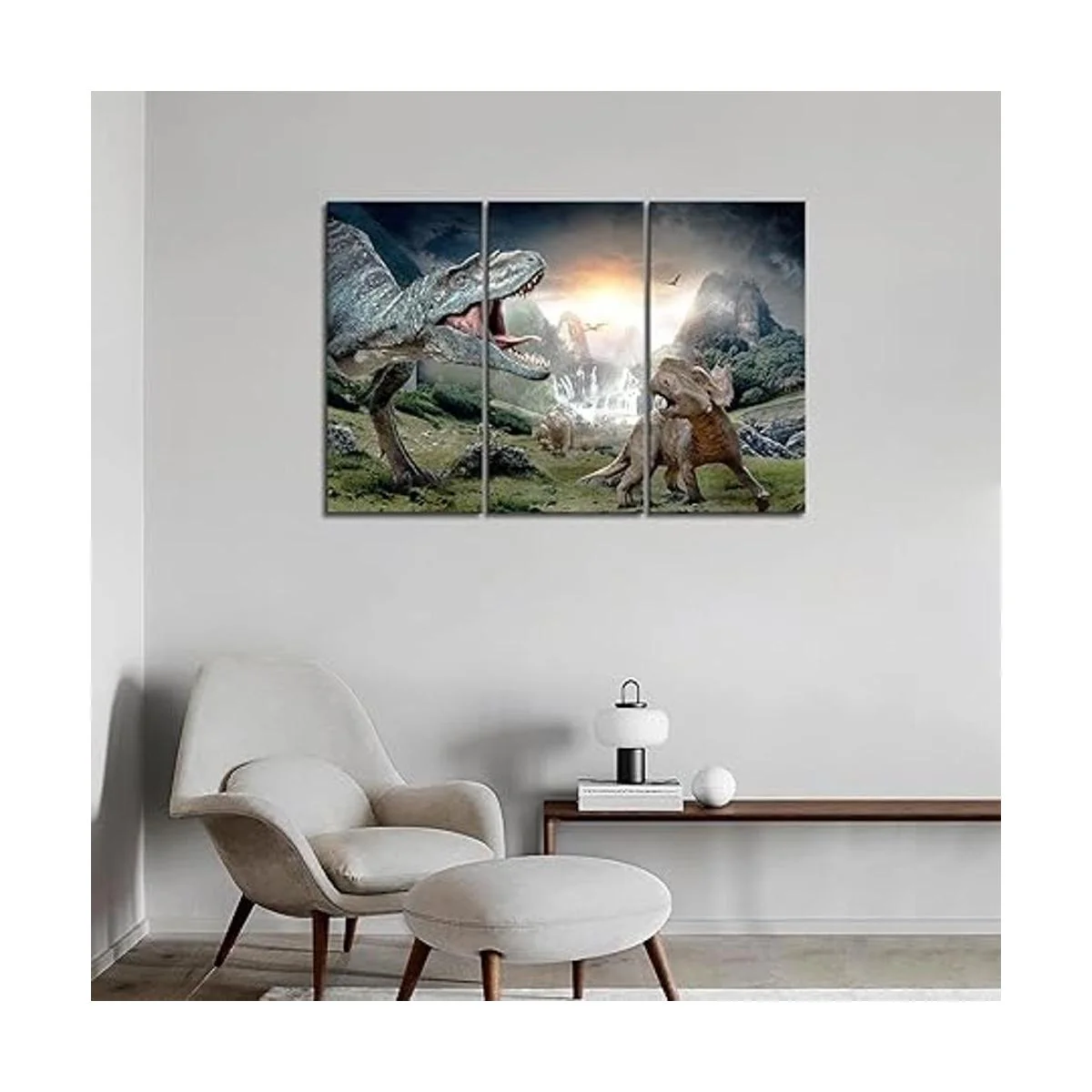 First Wall Art Pintura de dinosaurio de boca abierta con