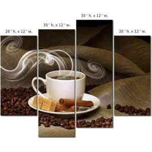 Cuadro de café y café en grano de cocina para pared