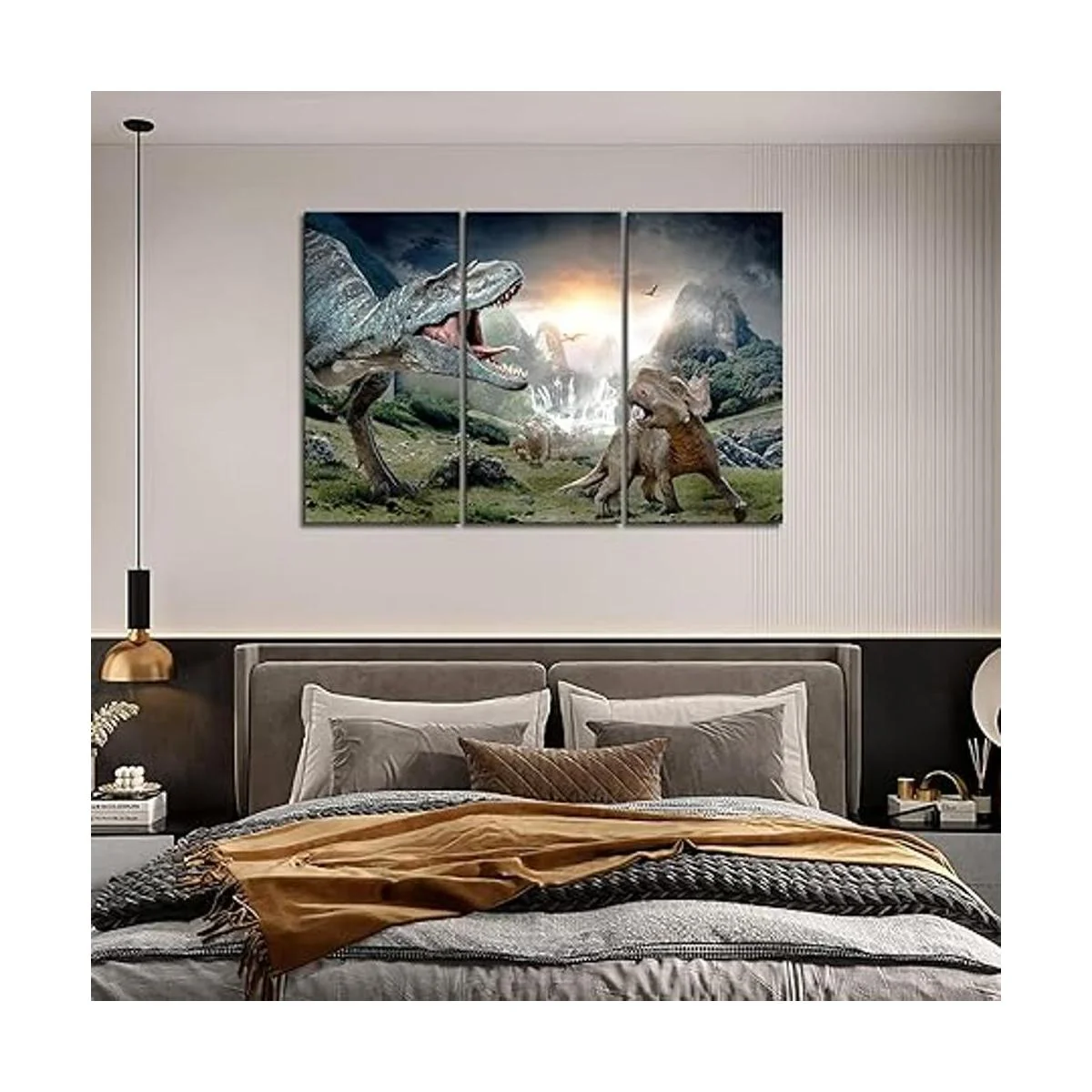 First Wall Art Pintura de dinosaurio de boca abierta con