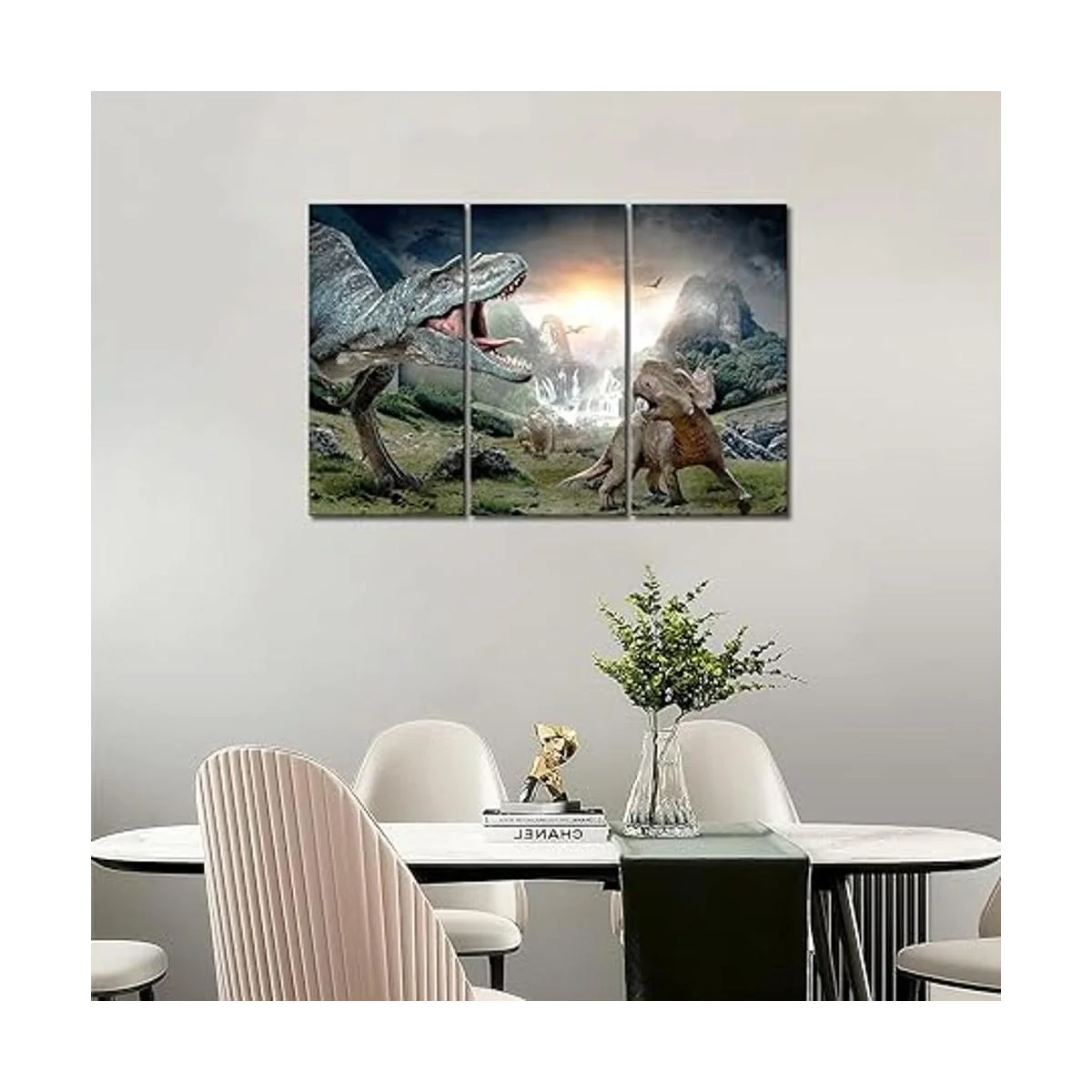 First Wall Art Pintura de dinosaurio de boca abierta con