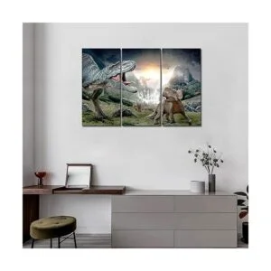 First Wall Art Pintura de dinosaurio de boca abierta con