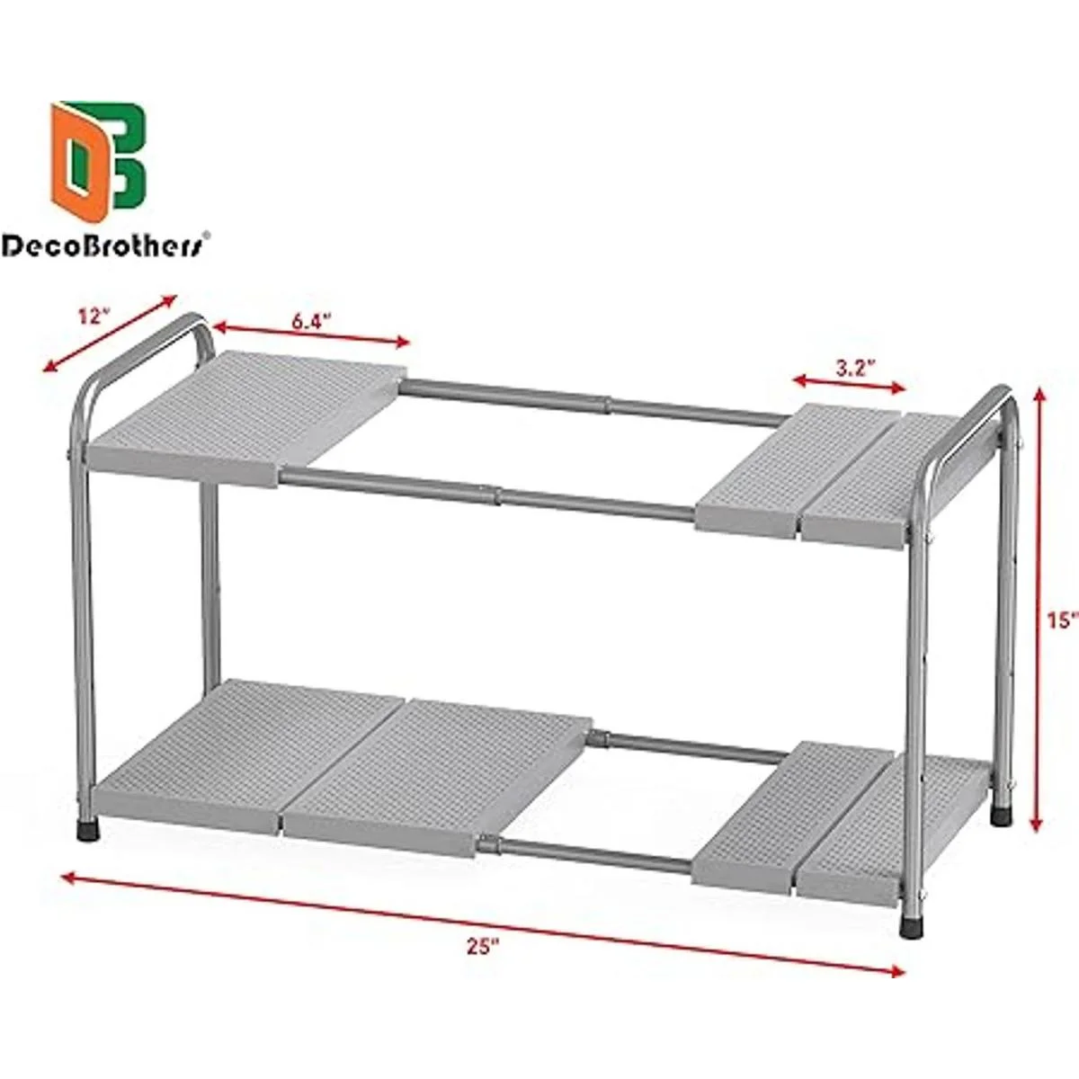DecoBros organizador de estante expansible de 2 niveles_4