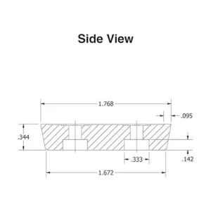 4 Pequeño Pies de goma parachoques rectangular .344 H x_2