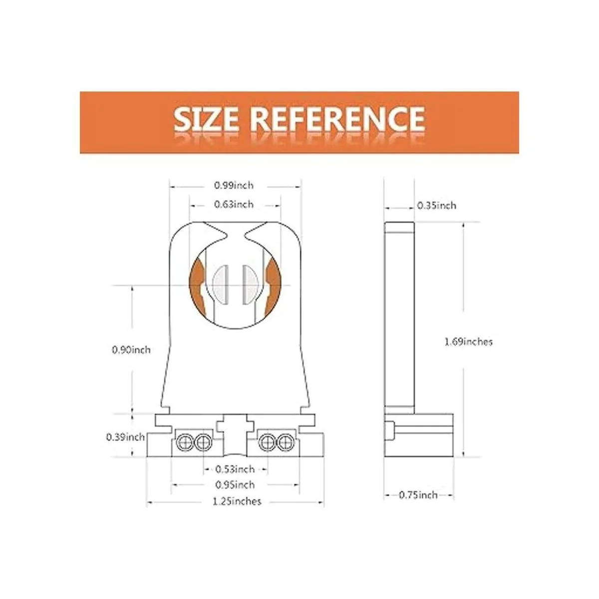 JACKYLED soporte con conectores hembra para lámpara T8