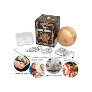 Rompecabezas de madera Kingou acertijos de bola mágica_2