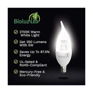 Bioluz Paquete de 6 bombillas LED con punta de llama