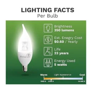 Bioluz Paquete de 6 bombillas LED con punta de llama